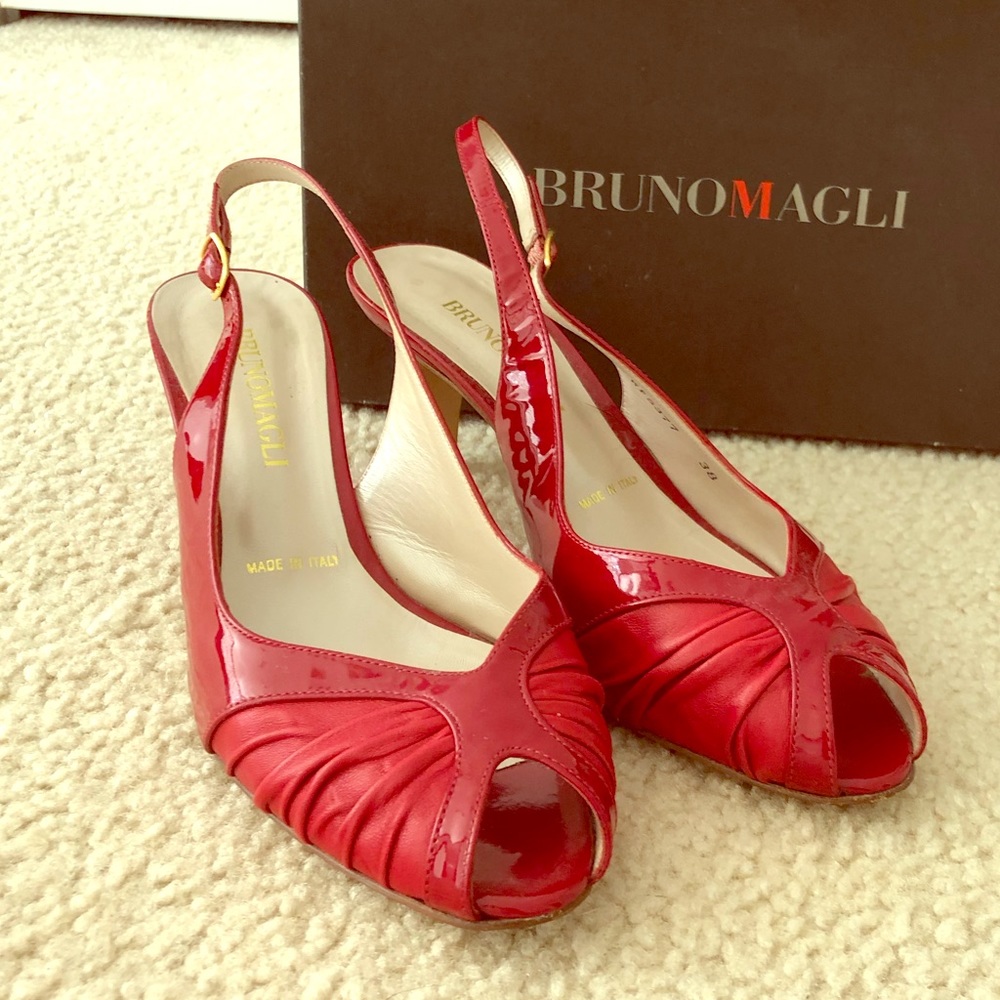 Bruno Magli Red Holiday Sling-backs